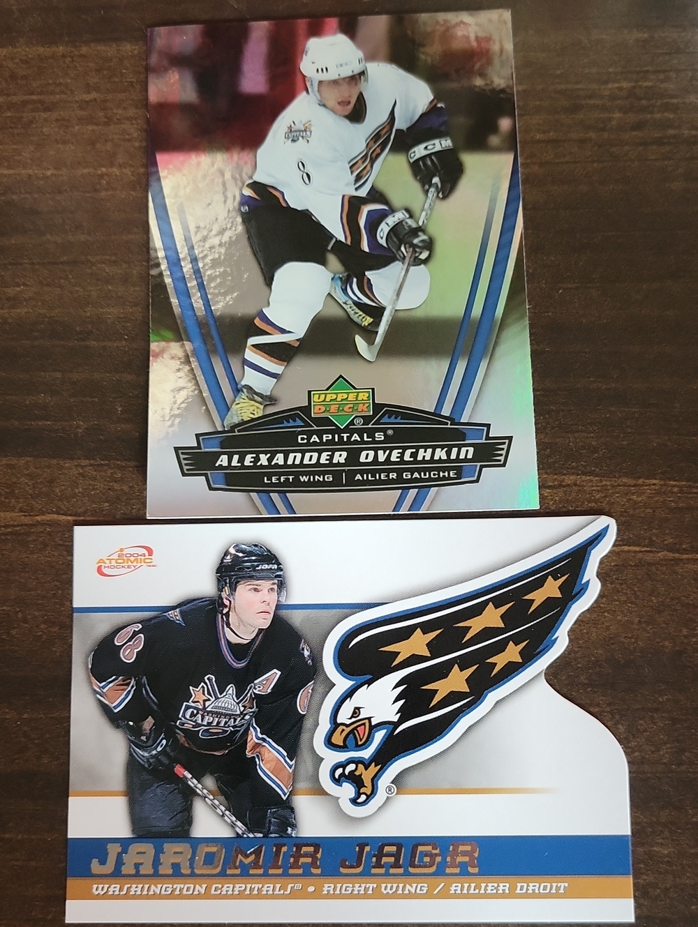 Washington Capitals Hockey Card - White & Black (Alex Ovechkin / Jaromir Jagr)